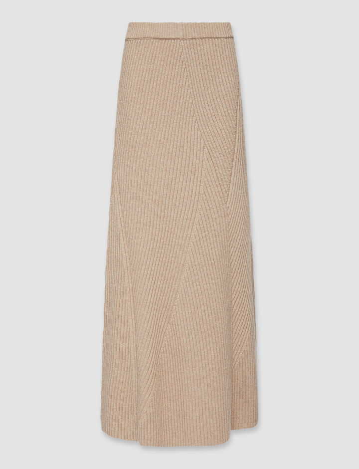 Joseph, Luxe Cardigan Stitch Skirt, in Cobble Stone